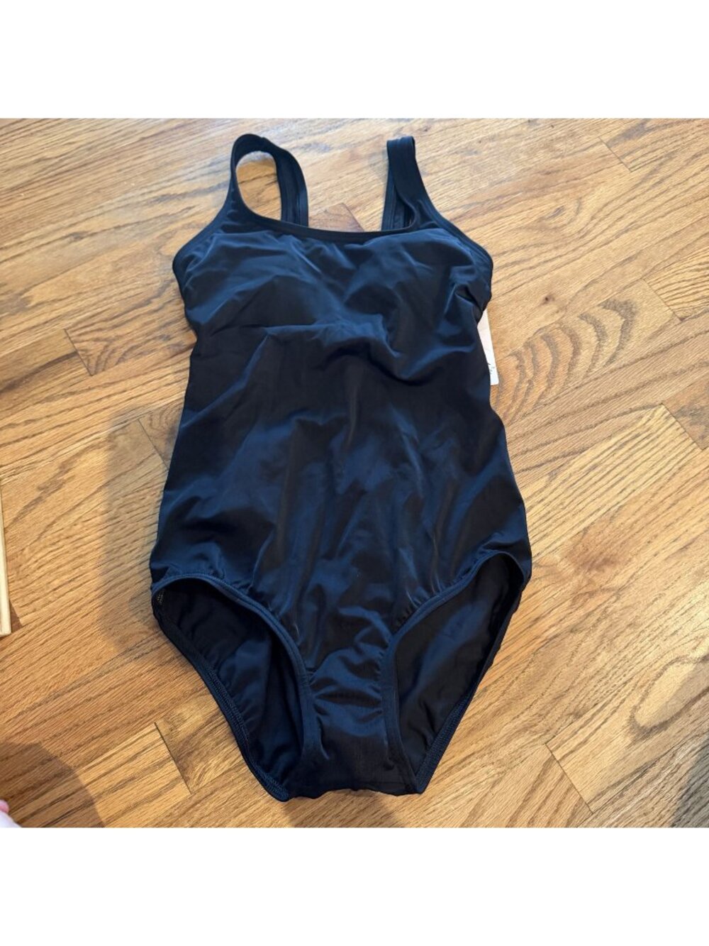 LANDS END WOMENS BASIC BLACK ONE PIECE BATHING SWIM SUIT NEW SIZE 2